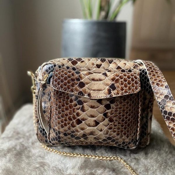 Romee - bruin/taupe snake